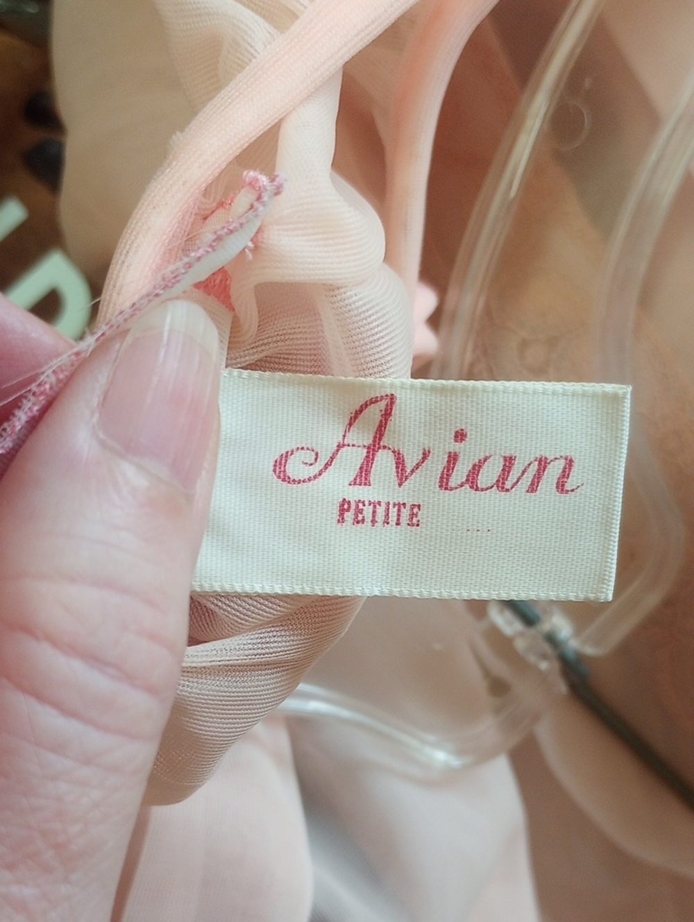 Avian Classic Traditional Sheer Peach Vintage Nylon & Lace Robe, Petite Medium? - Picture 4 of 7